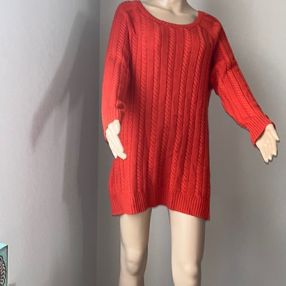 J.JILL cable knit long sleeve sweater
